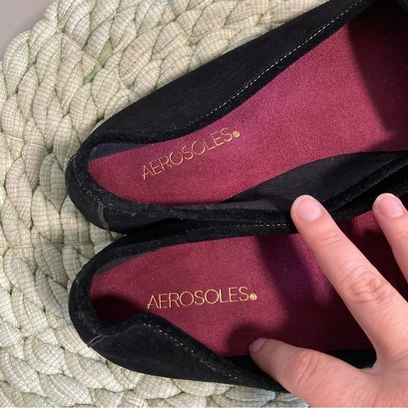 Aerosoles Mandolin Black Suede Fringe Beaded Slip On Moccasin Loafers NWOB - Picture 4 of 6